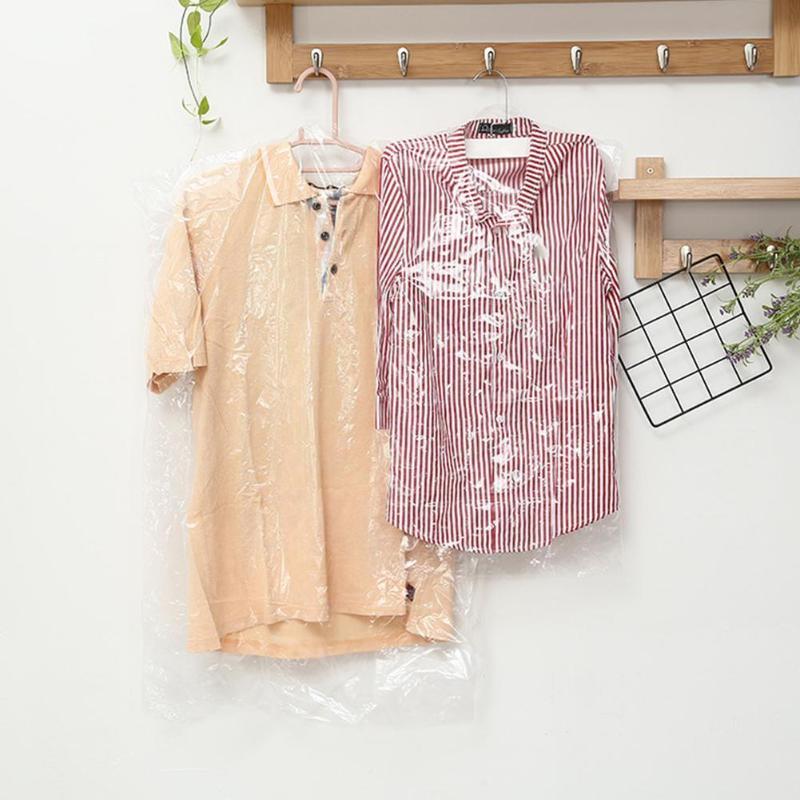

Storage Bags Dry Cleaners Clothes Dust Cover Clear Plastic Garment Dustproof Clothing Hanging Coat Disposable Wardrobe M8g9