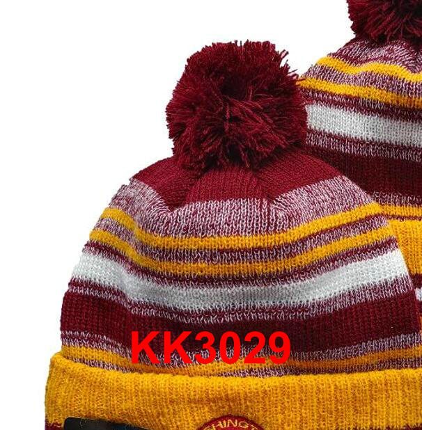 

NEW Men All Team Knitted Cuffed Pom Beanie NE Hats Washington Sport Knit Hat Striped Sideline Wool Warm Baseball Beanies Cap For Men's, Blue;gray