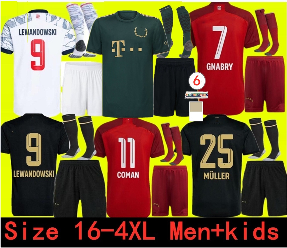 

Adults and kids 21 22 Bayern kit Munich soccer JerseyS LEWANDOWSKI 2021 2022 HERNANDEZ COUTINHO child Adult uniforms Full set Football, Special edition