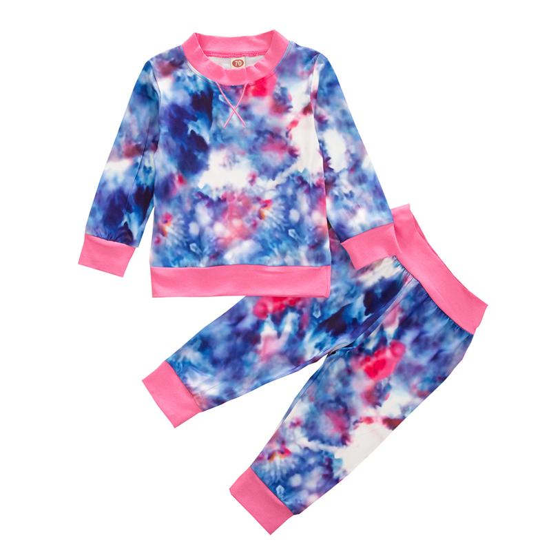 

Clothing Sets 2021 Spring Autumn 4pc Born Infant Baby Boys Girls Cloths Set Long Sleeve Tie Dyed Tops Pants Outfits Clothes, White