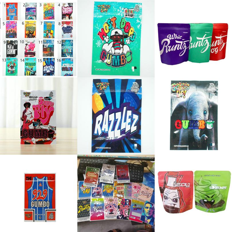 

Mylar Bags Cookie Packing Stand Jokes Up Gumbo Shark Edibles Bag Razzlez Reseable Runty 3.5g Runtz Zip Lock Infused Super Fly jllaWW