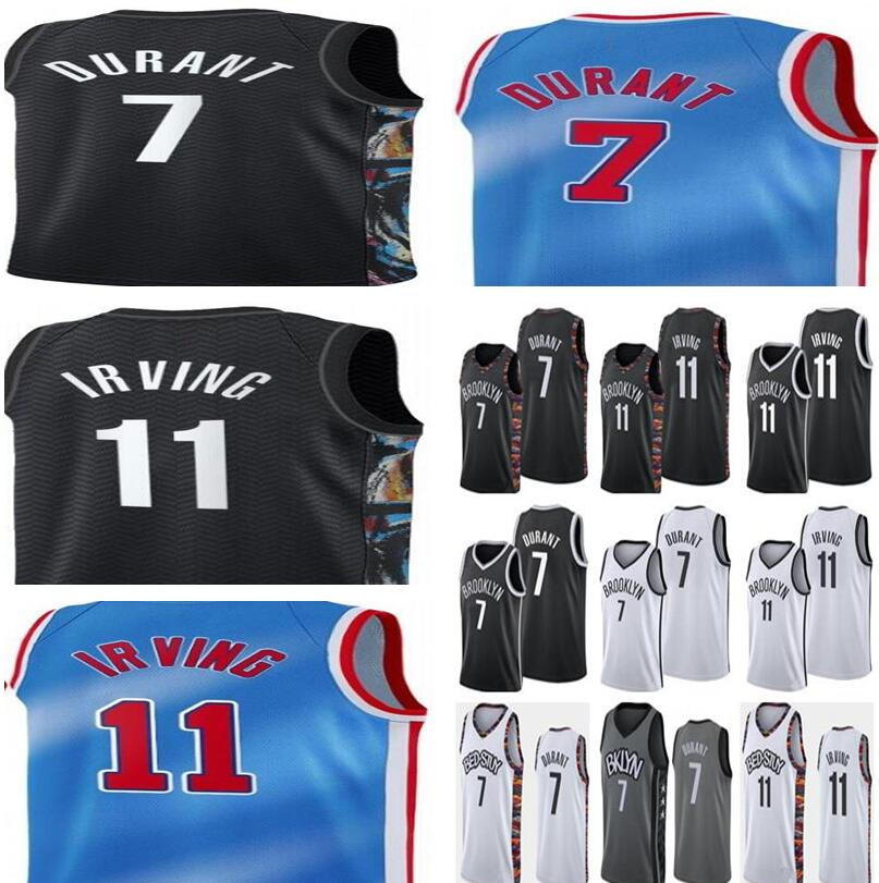 

7 Kevin 11 NCAA Kyrie Durant Irving Blue black Basketball Jerseys, Black;red
