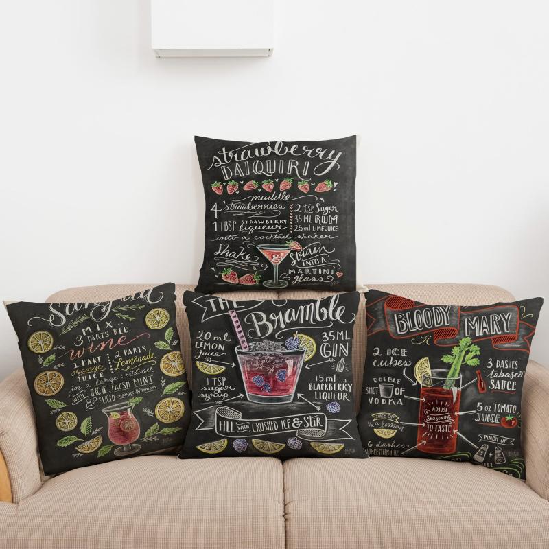 

Cushion/Decorative Pillow Hand-painted Creative Pattern Cover On Black Background Can Be Disassembled Washed. Home Decoration Sofa Cushion, 21a60-3