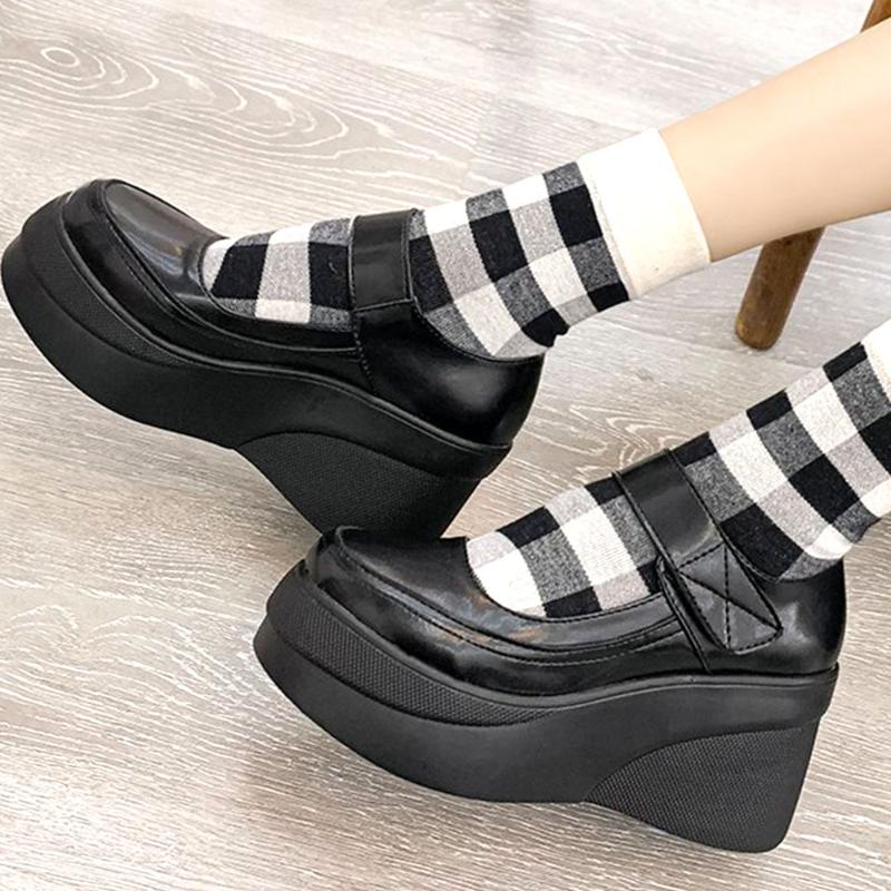 

Dress Shoes 2021 Brand For Dropship Sweet Lolita Girls Gothic Cosplay Black Wedges High Heels Mary Janes Pumps Platform Woman