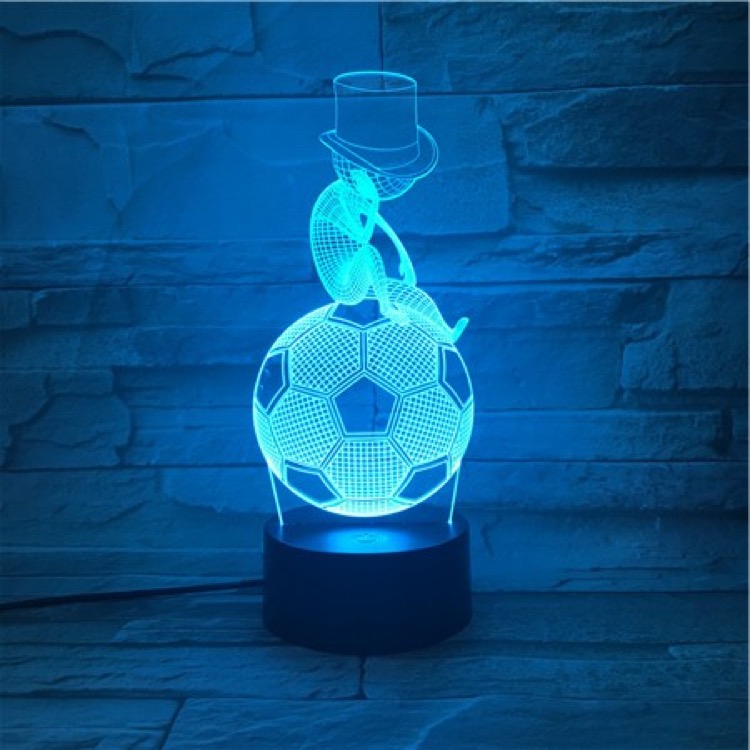 

Bedroom LED Nighlight 3D Night Light Smart Phone Control Football Table Lamp 16 Color Remote Decoration Soccer Fans Birthday Gift