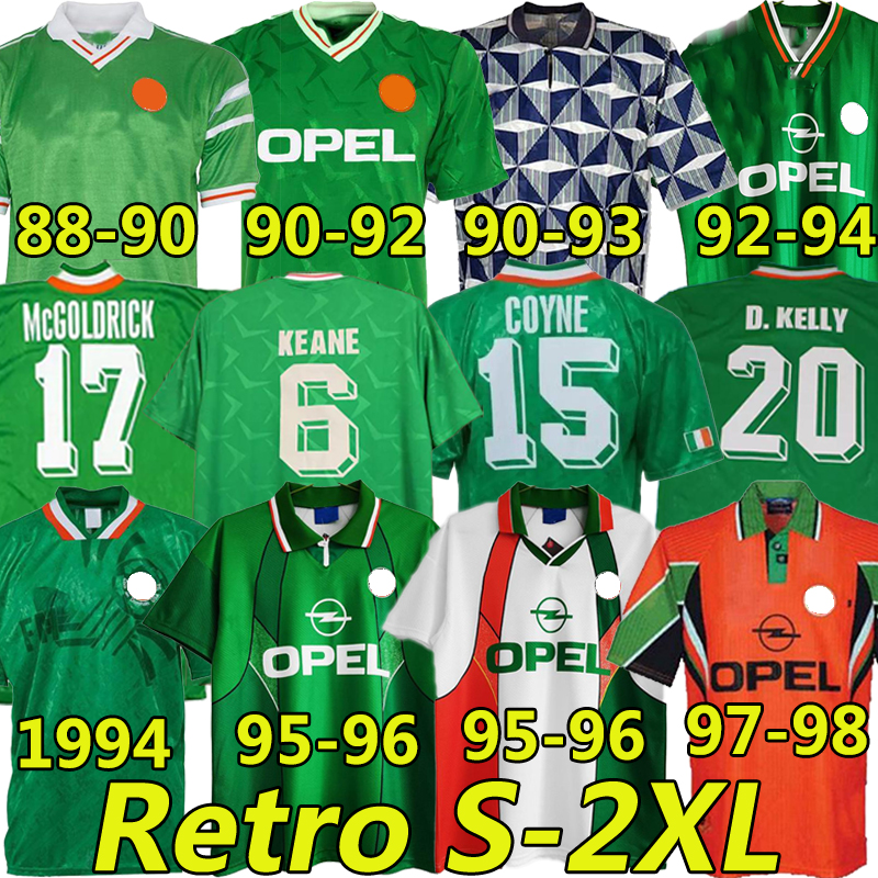 

KEANE Ireland Retro soccer jerseys 1988 1990 1992 1994 1995 1996 1997 1998 Irish MCGRATH football shirt Republic of Irelands National Team Jersey World cup kit, Ireland 1988-90 home