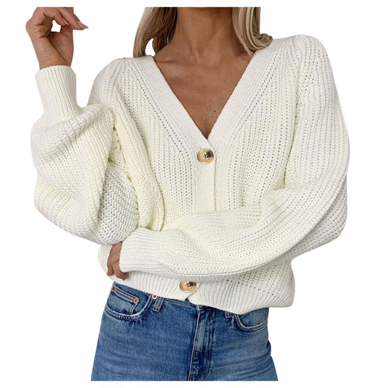 

Women's Knits & Tees Long Cardigan Women Sweater Sleeve Knitted Cardigans Autumn Winter Sweaters 2021 Jersey Mujer Invierno Sueter, White