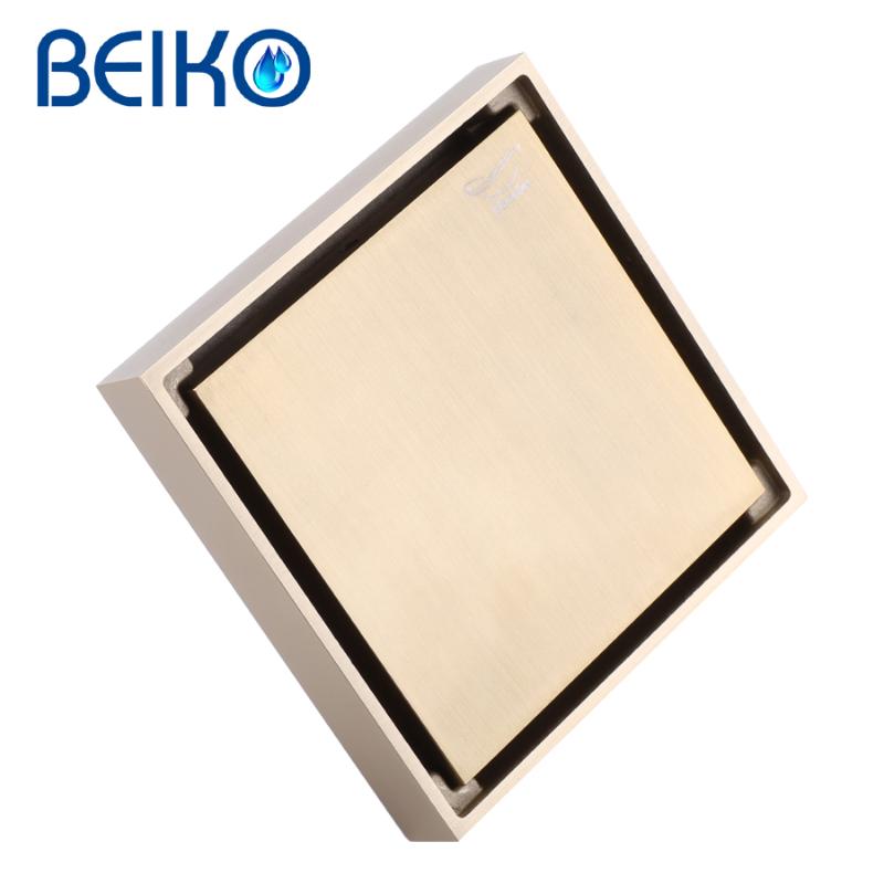 

Other Bath & Toilet Supplies Modern Copper Invisible Shower Floor Drain Bathroom Balcony Grey Gold Brass Material Rapid Drainage Tile Insert