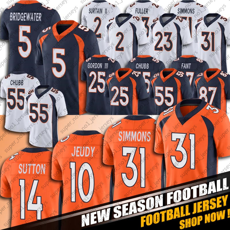 

10 Jerry Jeudy 31 Justin Simmons jersey football Courtland Sutton Javonte Williams Teddy Bridgewater jerseys Patrick Surtain Bradley Chubb Elway Tim Patrick, Man custom jersey (ym)