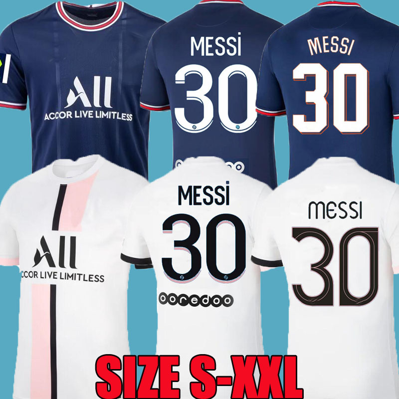 

s-4xl messi 30 psg soccer jerseyS 21 22 SERGIO RAMOS Hakimi Paris Maillots de football shirt 2021 2022 DI MARIA neymar MBAPPE Wijnaldum men kids kit uniform enfants XXXL, Men away 1