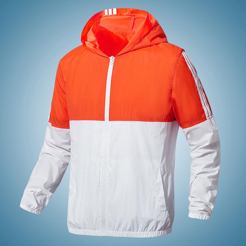 

Men's Trench Coats Summer Anti-ultraviolet Sun Protection Clothing Casual Skin Striped Jacket, As pic