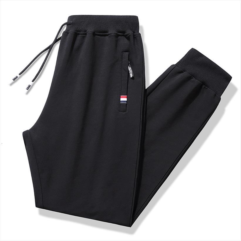 

casual sweatpants cotton spring women pants autumn jogger zipper pockets elastic waist trousers homme 17, Black