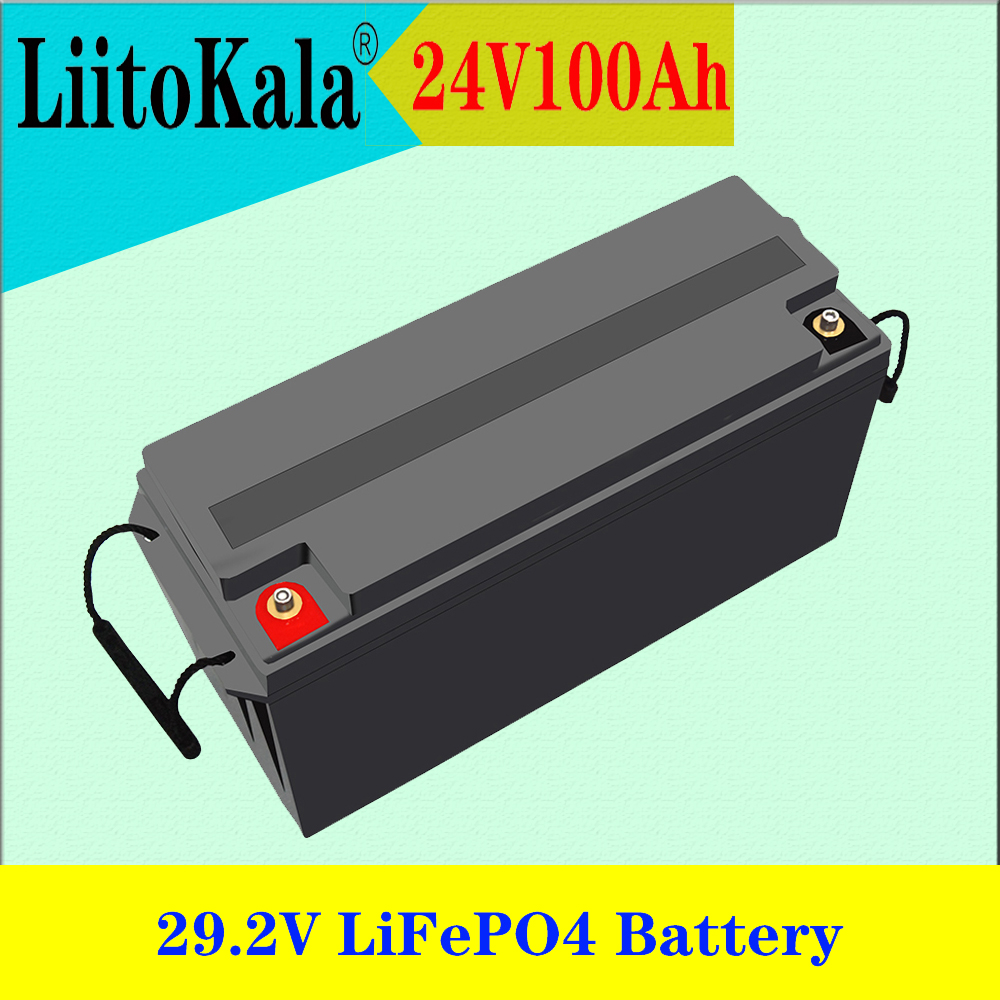 

LiitoKala 24V 100AH lifepo4 Battery 100A BMS for 2400W motorhomes Solar energy RV EV AGV photovoltaic storage