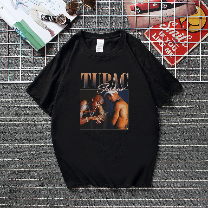 

2021 Tupac 2pac Black Tshirt Shakur Hip Hop T Shirts Makaveli Rapper Snoop Dogg Biggie Smalls Eminem J Cole Jay-z Savage Hiphop Rap, White;black