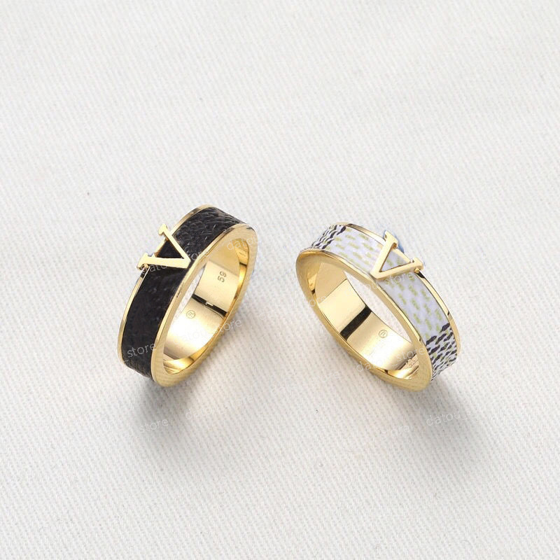 

Fashion Engagement Rings For Women Mens Luxury Designer Ring Letter Love Leather Jewelry Party Anniversary Gift Womens Gold Rings Anello