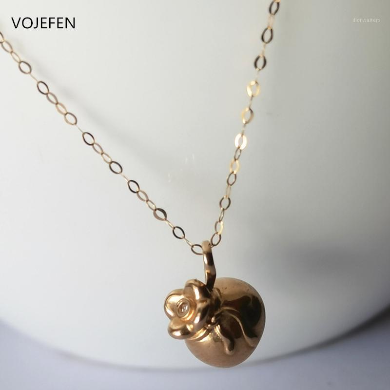 

Real Gold Lucky Bag Pendant Necklace For Women, Luck Choker,Fine Jewerly Chain Girls Women Gift Chains