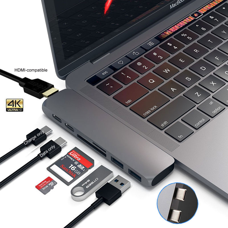 Mosble USB C HUB Thunderbolt 3ドックHDMI対応RJ45 1000MアダプタTF SDリーダーPD 3.0 PD 3.0用PD 3.0用M1 Type-C