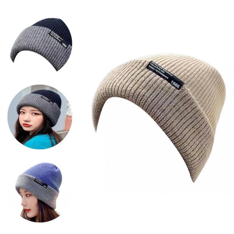 

Berets Beanies Hats Comfy Useful Dual-Side Wear Stretchy Daily Cuffed Winter Hat, Black