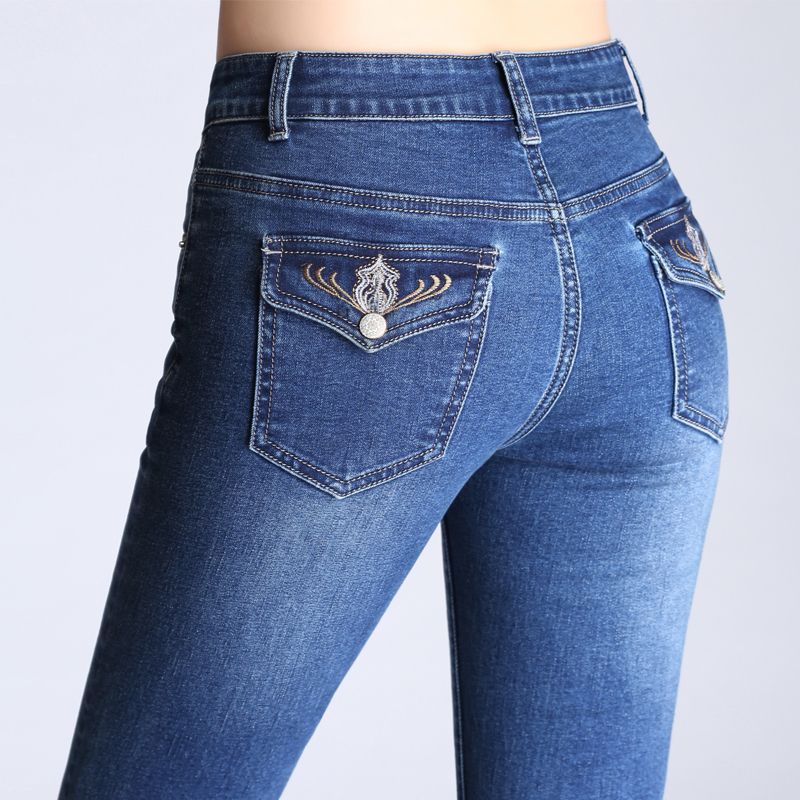 

20112021 new high-quality fashion women flare jeans stretch high waist lifting buttocks wide leg palazzo denim pants spring autumn, Blue