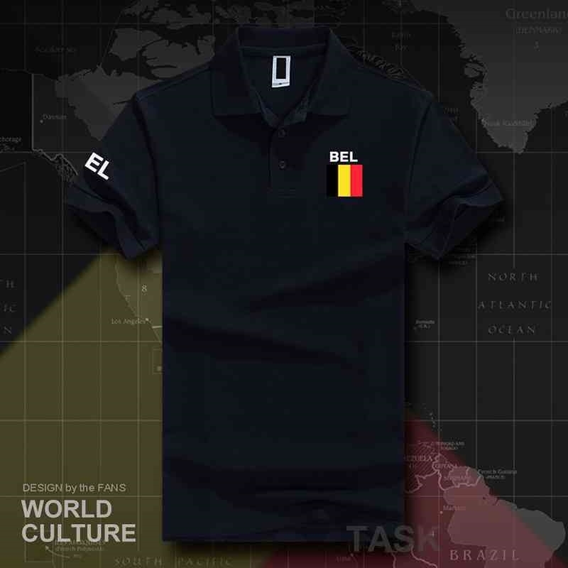 

Polo Belgium Belgian Shirts Men Short Sleeve White Brands Printed for Country Cotton Nation Team Flag Fashion Belgique, White;black