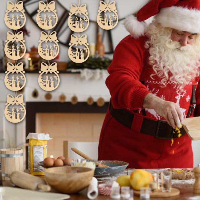 

Party Decoration Rope Christmas Tree Ornament Wooden Hanging Pendants Snow Angel Star Decorations For Home