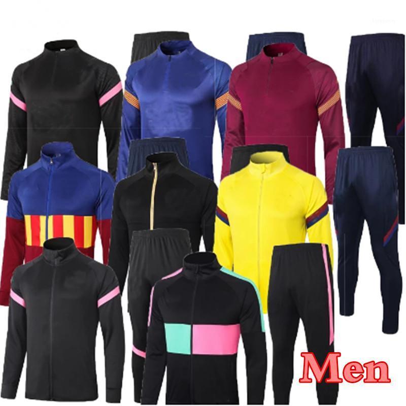 

Men Soccer Training Jacket Long-Sleeved Pants Zipper Set Men' Tracksuits, Adult 19