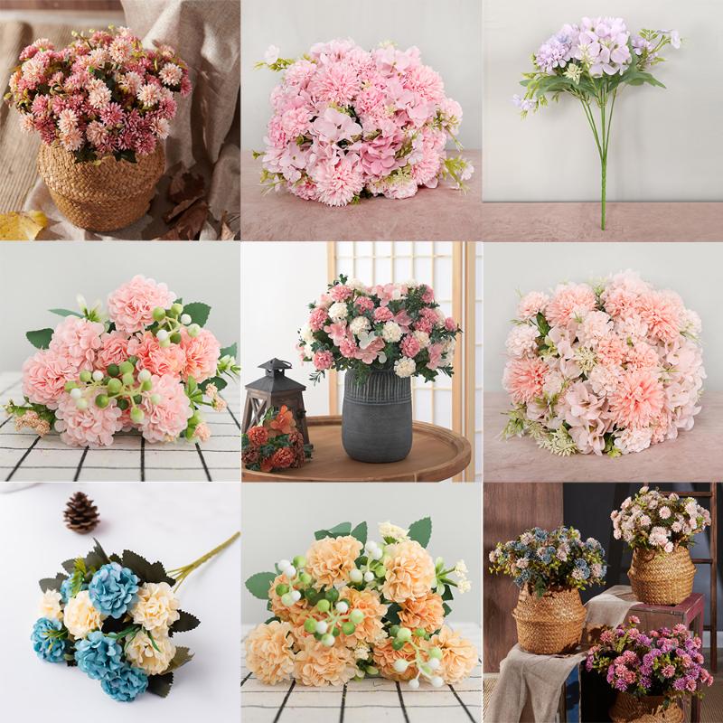 

Decorative Flowers & Wreaths Lucky Ball Single Hydrangea Wedding Simulation Flower Silk Arch Road Lead Home Decoration