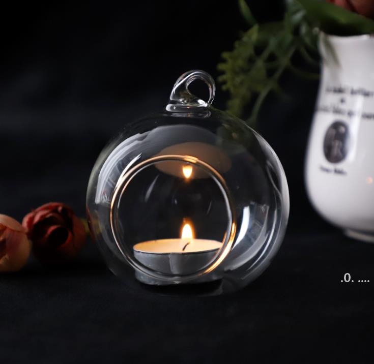 

NEW60MM Hanging Tealight Holder Glass Globes Terrarium Wedding Candle Holders Candlestick Vase Home Hotel Bar Decoration EWA6487