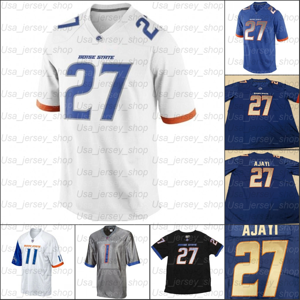 

Custom Boise State College Football Jerseys 27 Jay Ajayi 19 Hank Bachmeier 99 Curtis Weaver 24 George Holani, Blue iii