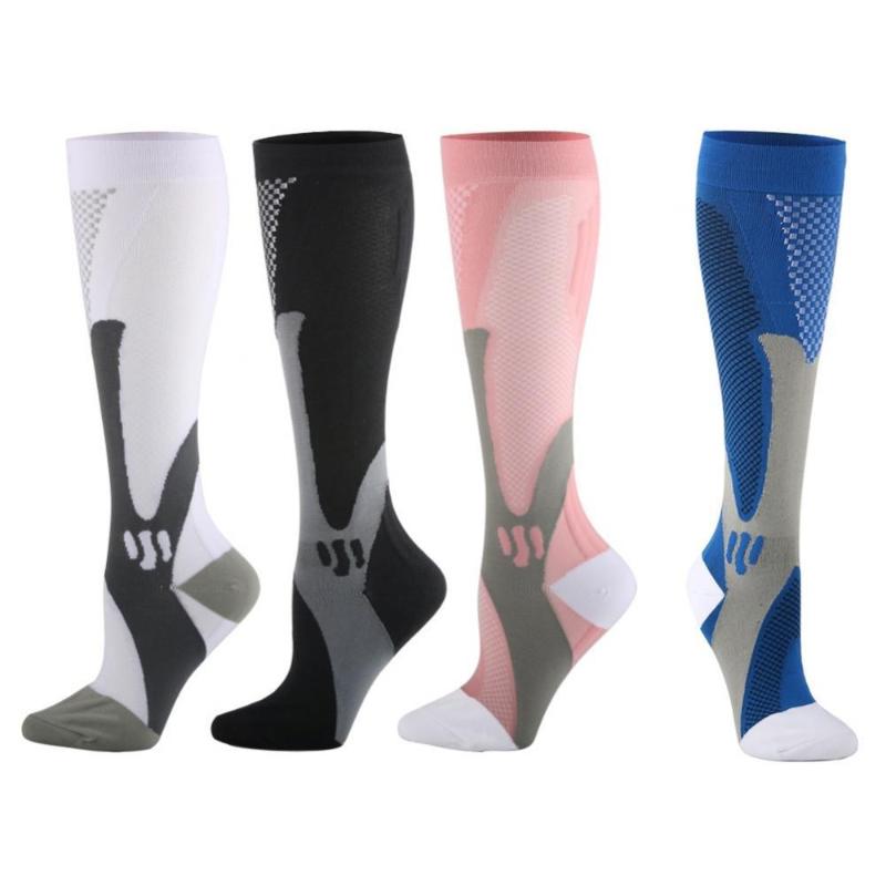 

Men's Socks 1 Pair Unisex Compression Stockings Anti-slip Elastic Knee Length Women Men Sports Cotton Calf, Black