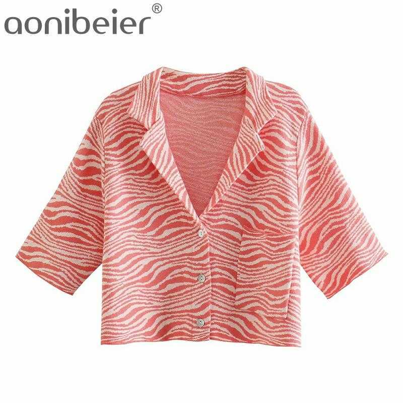 

Summer Women Two Piece Set Chic Printed Short Sleeve Crop Shirt and Shorts High Quality Female Casual Outfits 210604