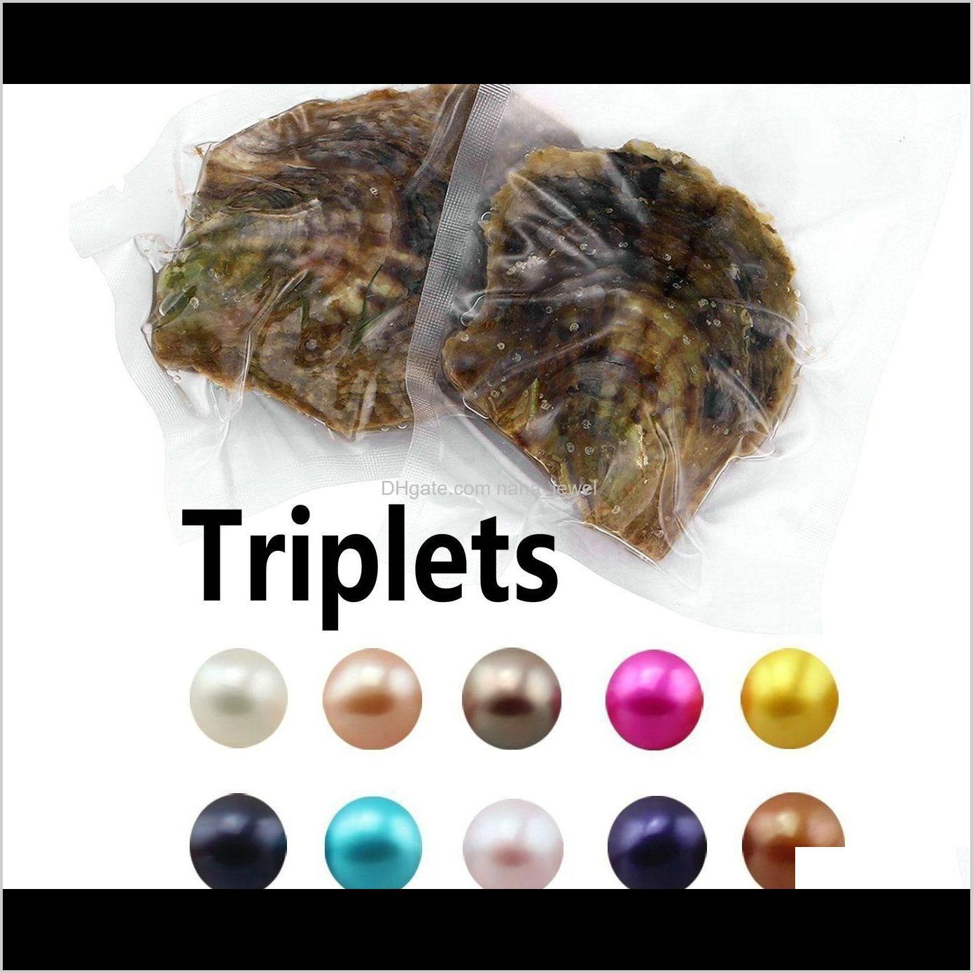 Loose Gemstones Jewelry Drop Delivery Of Mix Triplets Saltwater Round Akoya Pearl Oyster Individual Vacuum Package