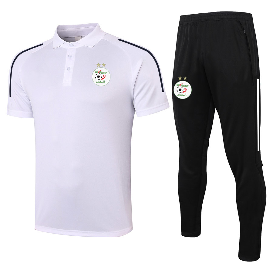 

2021 algeria Short sleeve polo shirt sets soccer training suit Survetement sports adult Short sleeve polos and pants kits Men's Tracksuits, Gray