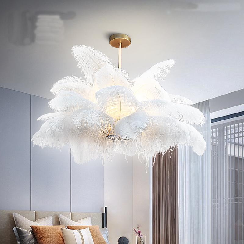 

Nordic Feather Led Pendant Lamp Lights Hanging Hanglamp Light Fixture Modern Ceiling Lamps Chandelier Lighting