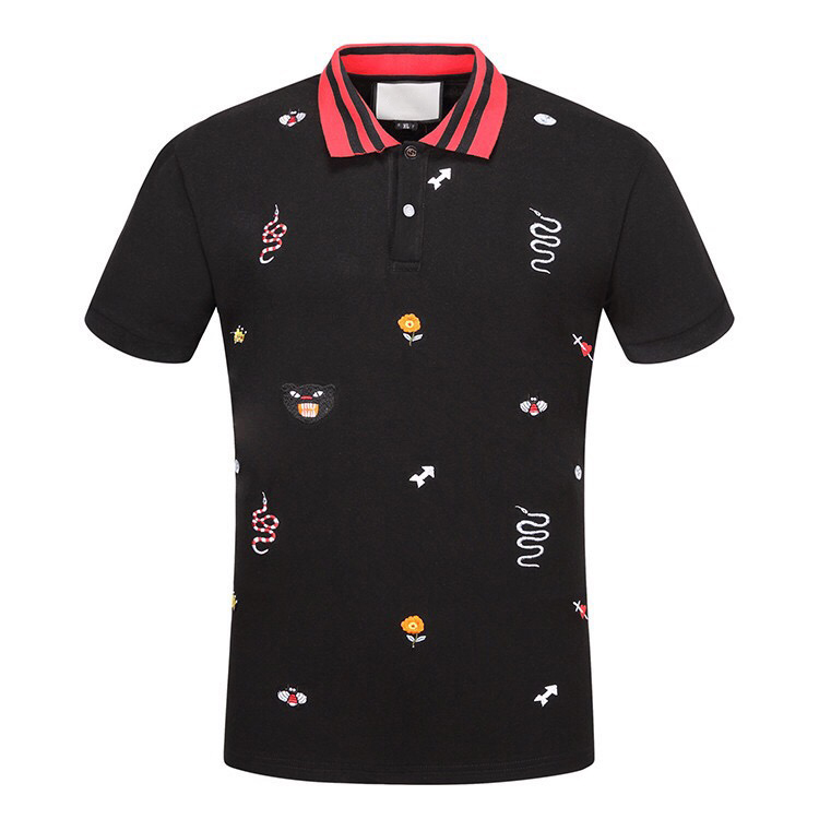 

2020 Luxus-Europa Paris Patchwork Männer-T-Shirt-Mode-Männer Designer-T-Shirt Casual Men Kleidung Meduse Cotton Tee Luxus-Polo, Black