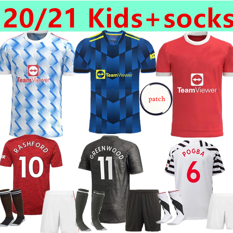 

Kids+socks 20 21 Manchester Football Jerseys POGBA HUMANRACE B.FERNANDES UNITED RASHFORD Fouth Soccer Shirt man kids kit, Black;yellow