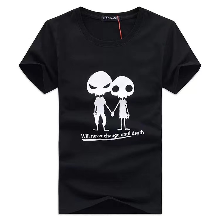 

drink t-shirt beer man skull t shirt men/women gothic shirts plus size print black t shirts summer short sleeve mens, White;black