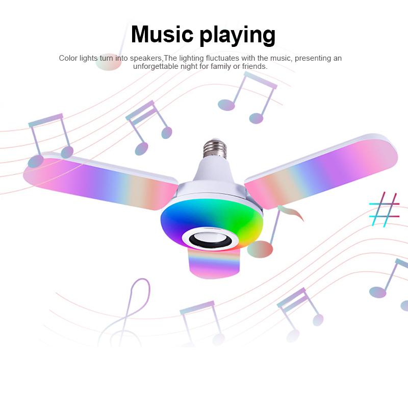

Folding Light Deformable Ceiling Fan Adjustable RGB Bluetooth Music Speaker Lamp Indoor Decoration With Remote Pendant Lamps