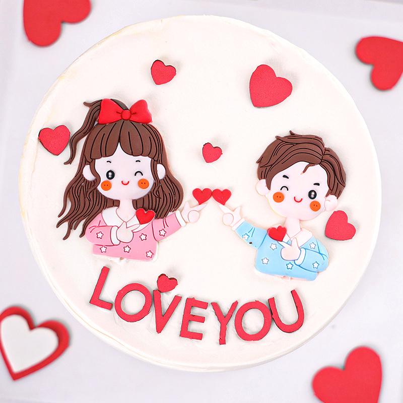 

Other Festive & Party Supplies Ins Happy Valentine's Day Cake Toppers Boy Girl Birthday Topper Decoration For Wedding Baking