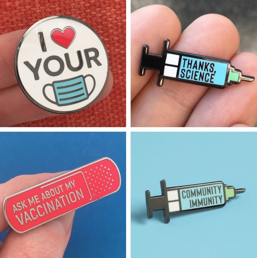 

wholesale Brooch Pin,Thanks Science,Mini Syringe Pin, Gray