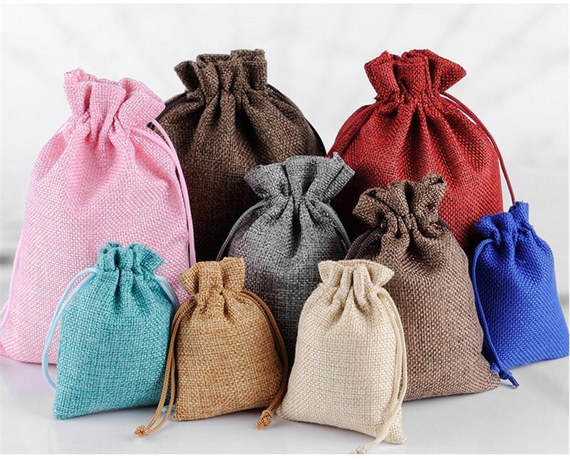 

Gift Wrap 5pcs 7*9cm Color Environment-friendly Bundle Mouth Imitation Gunny Bag Cosmetic Material Packaging