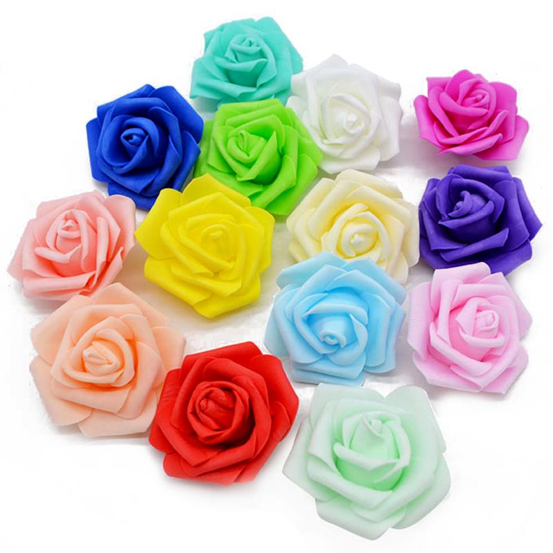 

Decorative Flowers & Wreaths 20pcs/lot Handmade 6cm Artificial Foam Roses PE Rose Flower Head DIY For Wedding Home Festival Scrapbook