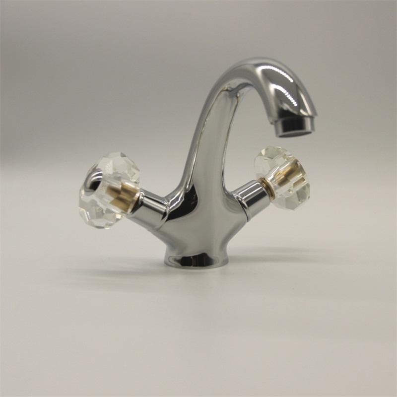 

Bathroom Sink Faucets Basin Faucet Brass Chrome Crystal Ball Double Handle Bathbasin Wash Toilet Cold Mixer Water Tap XT558