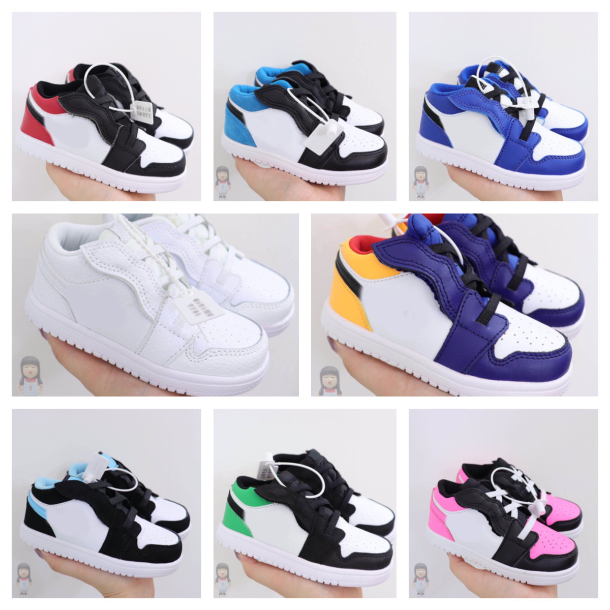 

kids Jumpman 1 1s Low Basketball Shoes boys girls Obsidian white flat casual shoe Dark Mocha UNC Wolf Grey Camo Court Royal air jordon Trainers Sports Sneakers, Tjddb02