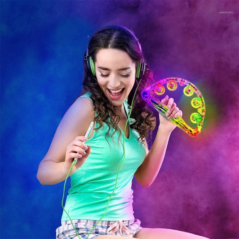 

Party Decoration Flashing Handbells Led Toys Tambourine Light Sway Child Favors Baby Rattle Supplies