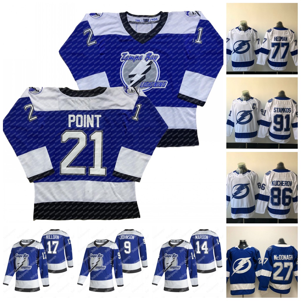 

Nikita Kucherov Tampa Bay Lightning Hockey Jersey Victor Hedman Brayden Point Pat Maroon Ryan McDonagh Steven Stamkos Tyler Johnson Alex Killorn Anthony Cirelli, Third jersey womens s-xxl