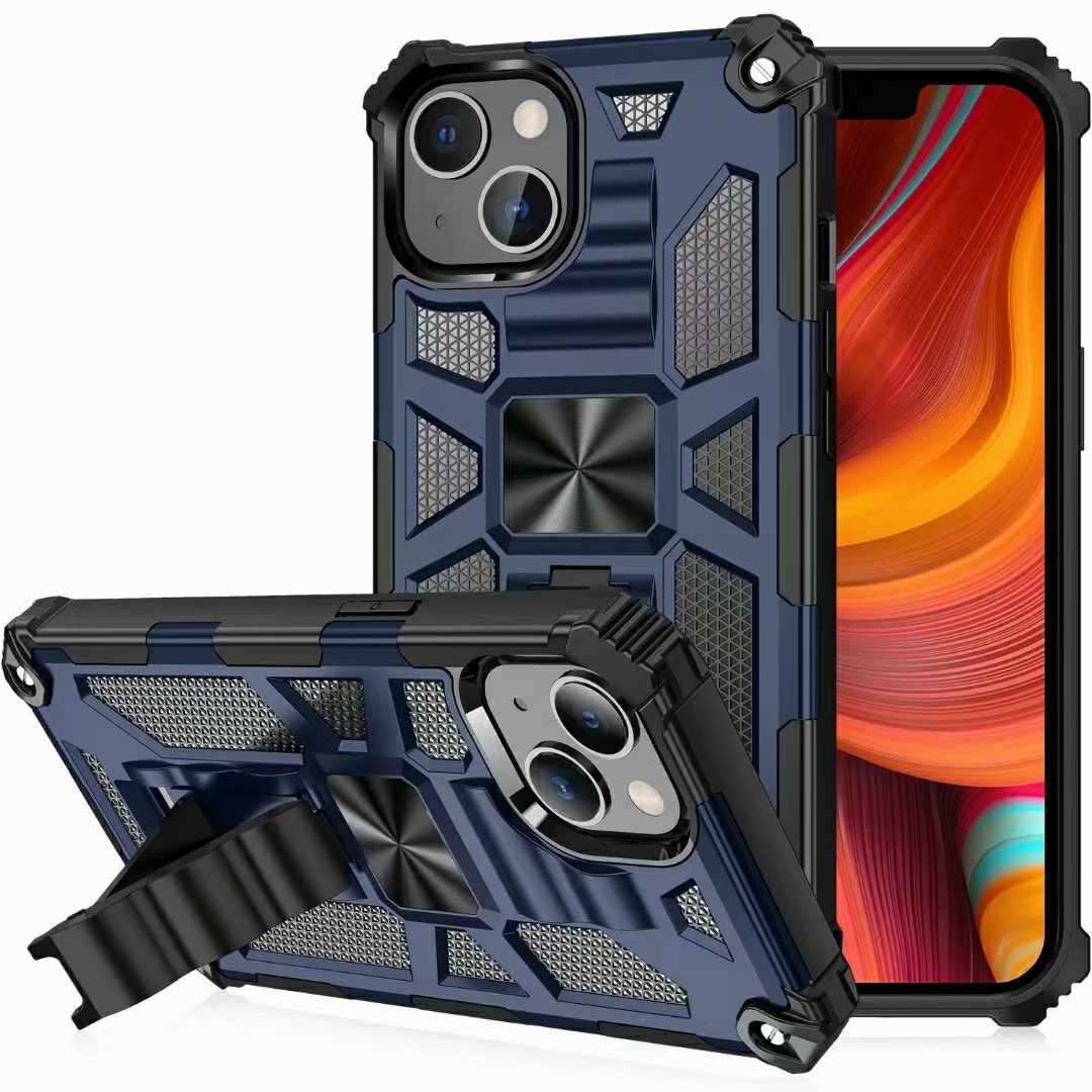 

Military Shockproof Phone Cases For iphone 13 Pro Max 12 11 Xs Xr X 7 8 Plus 6 6s Samsung Galaxy S22 Ultra A73 A53 A33 A13 A03s Armor Kickstand Protective Shell, Black
