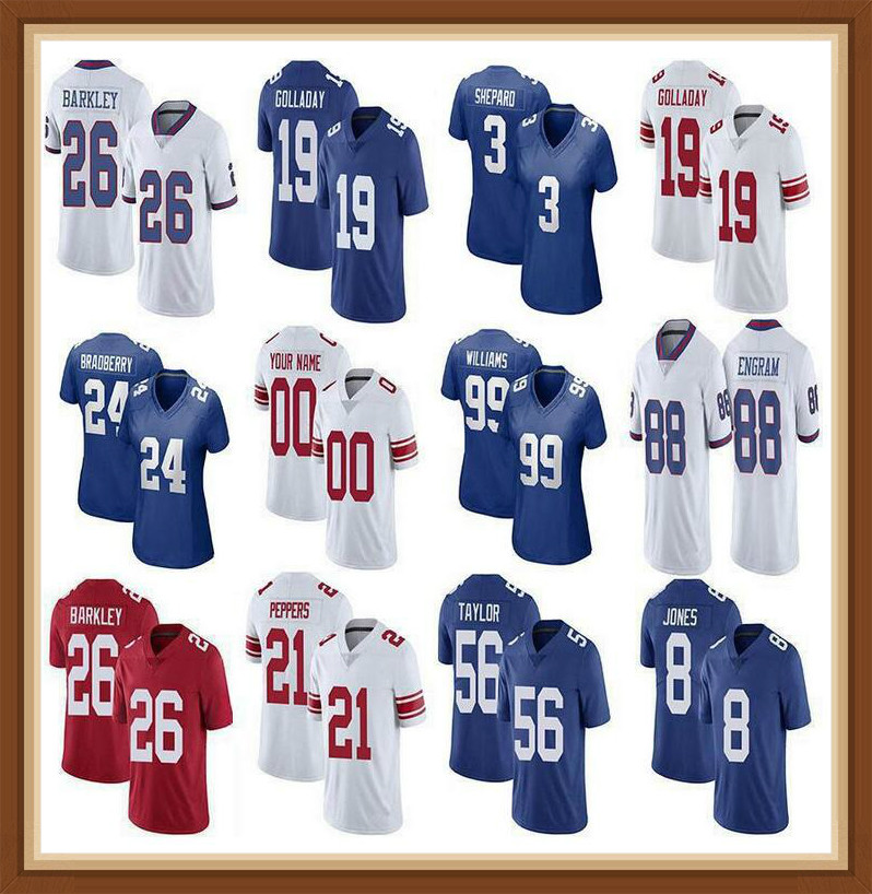 

19 Kenny Golladay 26 Saquon Barkley Custom Jersey 8 Daniel Jones 3 Sterling Shepard 80 Kyle Rudolph Jabrill Peppers Leonard Williams Xavier, Black;red