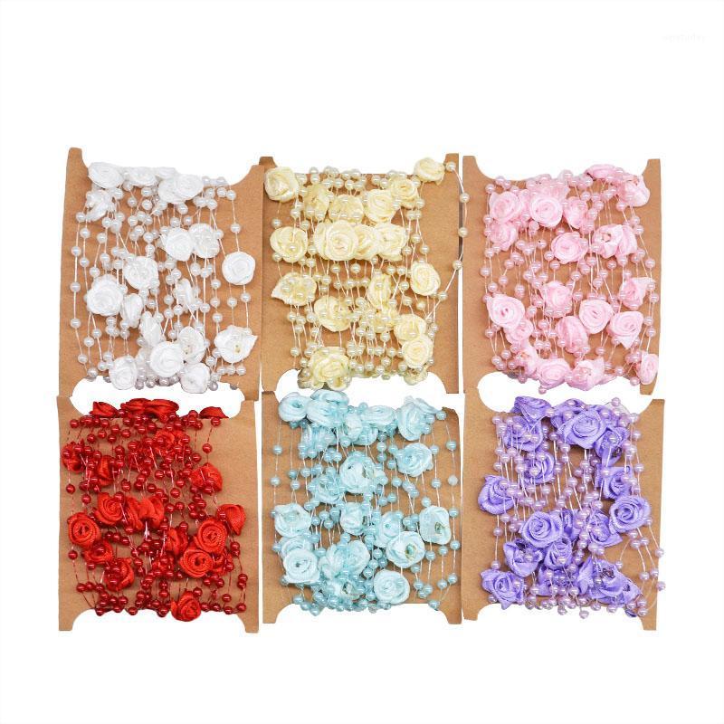 

Party Decoration 5 Meters Fishing Line Artificial Pearls Beads Chain Flower Garland DIY Bridal Tiara Wedding Event Supplies