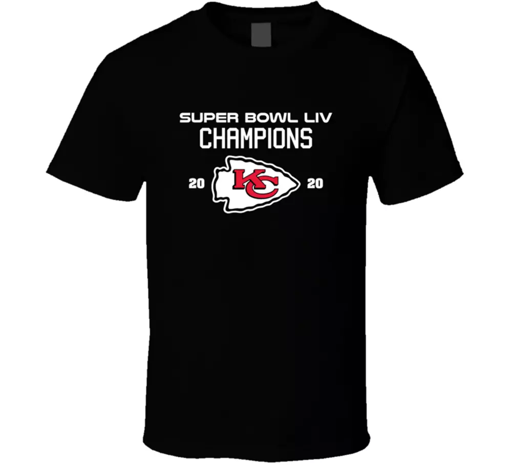 

2020 Super Bowl Tee Champions Men's T Shirt Champs Logo City Chiefs Sports New, White;black